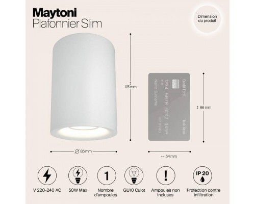 Накладной светильник Maytoni Slim C012CL-01W