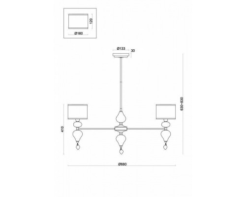 Люстра на штанге Freya Raise FR5369CL-08BS