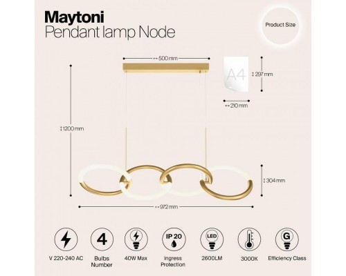 Подвесной светильник Maytoni Node MOD165PL-L40G3K