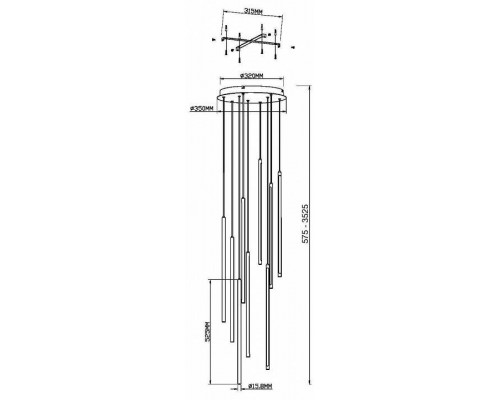 Подвесная люстра Maytoni Light stick MOD236PL-L54BS3K