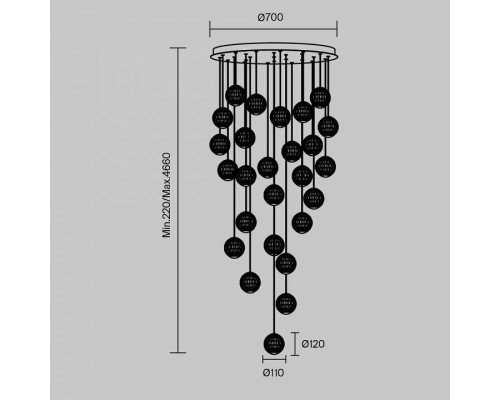 Подвесная люстра Maytoni Sapphire MOD293PL-L140BS3K