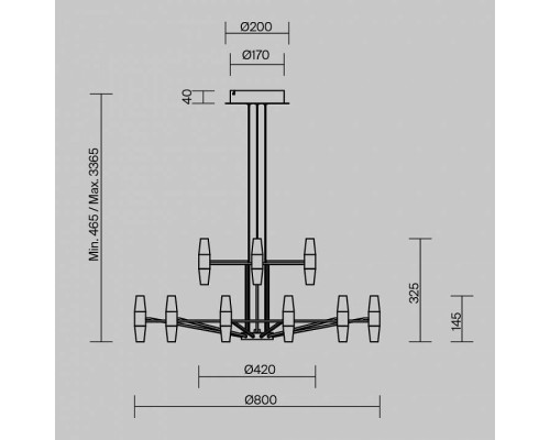 Подвесная люстра Maytoni Arana MOD401PL-L108BS3K