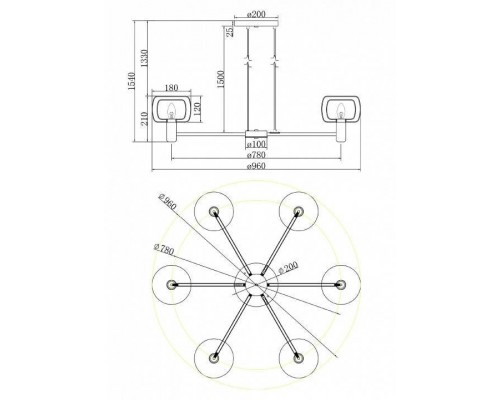 Подвесная люстра Maytoni Vision MOD411PL-06G