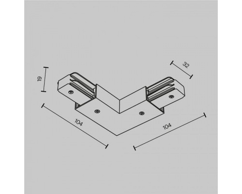 Соединитель угловой L-образный для треков Maytoni Accessories for tracks Unity TRA001CLB-11B