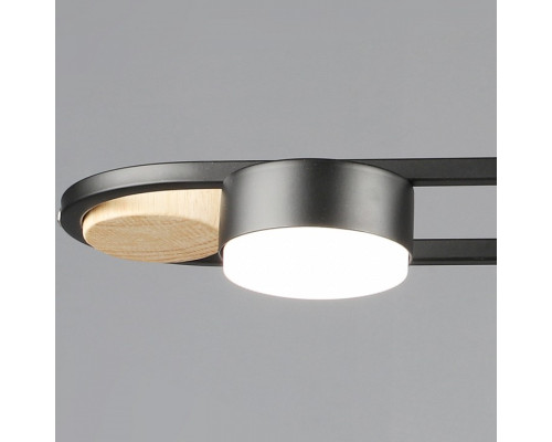 Люстра на штанге De Markt Бремен 4xGX53 02760-0.3-04 BK+WOOD GX53