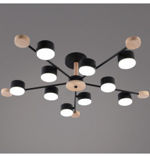 Люстра на штанге 03751-0.3-10 BK+WOOD GX53