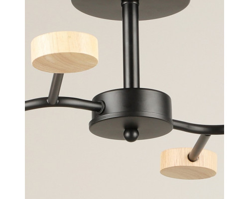 Люстра на штанге De Markt 03860-0.3-04 4xGX53 черный/дерево 03860-0.3-04 BK+WOOD GX53