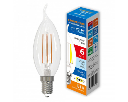 Лампа светодиодная Uniel OPTIMA DIM E14 6Вт 4000K UL-00009244