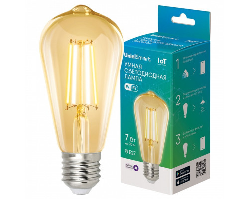 Лампа светодиодная с управлением через Wi-Fi Uniel  E27 7Вт 2700-6500K UL-00011657