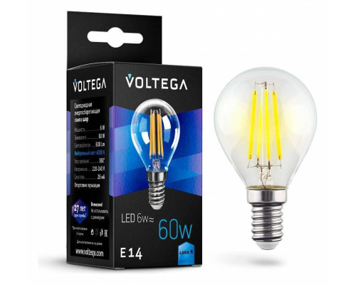 Лампа светодиодная Voltega Globe 6W 7022