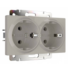 Розетка двойная с заземлением, без рамки Werkel дымчатый W1272004
