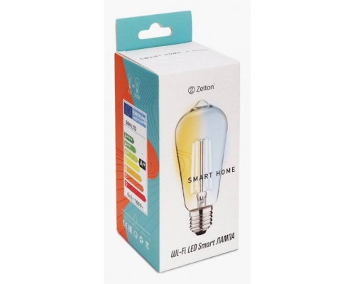 Лампа светодиодная с управлением через Wi-Fi Zetton Smart Wi-Fi Bulb E27 6Вт 2200-6500K ZTSHLBWCWE272RU