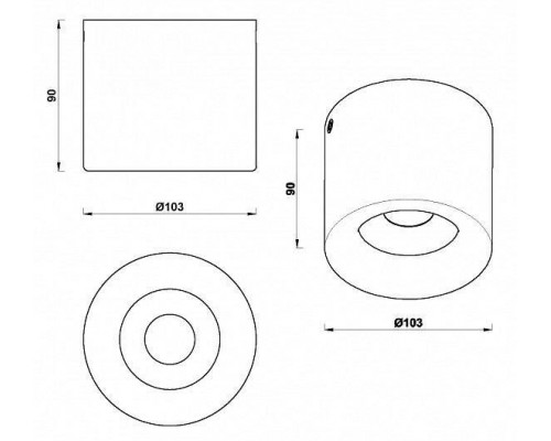 Накладной светильник iLedex Metrica 113-12W-D100-4000K-24DG-WH