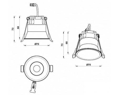 Встраиваемый светильник iLedex Mars 207-7W-D75-4000K-24DG-WH