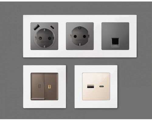 Рамка на 1 пост Ambrella Volt Techno AF220121