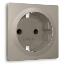 Накладка для розетки с заземлением и со шторками Ambrella Volt Quant AP3670