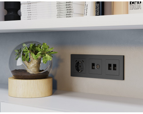 Накладка для розетки RJ-11 или RJ-45 Ambrella Volt ALFA AP9121