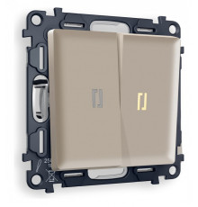 Выключатель двухклавишный с подсветкой без рамки Ambrella Volt Quant MA364010