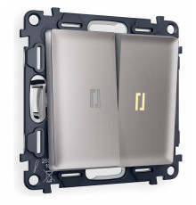 Выключатель двухклавишный с подсветкой без рамки Ambrella Volt Quant MA504010