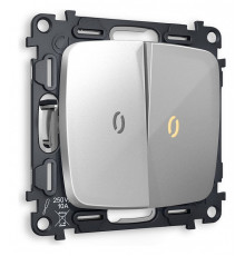 Выключатель двухклавишный с подсветкой без рамки Ambrella Volt Quant MO404010