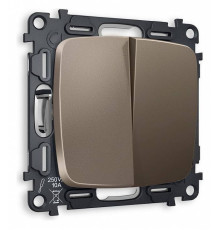 Выключатель проходной двухклавишный без рамки Ambrella Volt Quant MO633020