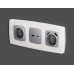 Накладка для розетки с заземлением и со шторками и 2хUSB type A Ambrella Volt Quant OP5090