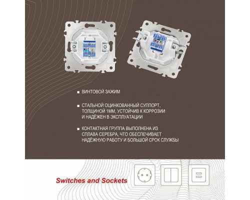 Розетка Ethernet RJ-45 без рамки Arte Milano am-203 203.45-1.white