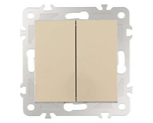 Выключатель двухклавишный без рамки Arte Milano 206 206.30-2.shampan