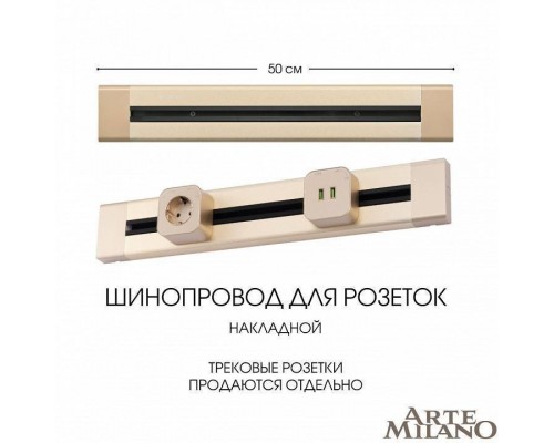 Трек накладной Arte Milano Am-track-sockets 382305TO/50 Gold