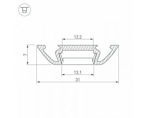 Профиль накладной Arlight PHS-A-2000 ANOD 013215