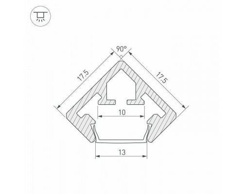 Профиль Arlight PDS45-KUB-2000 ANOD 021646