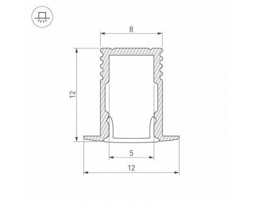 Профиль Arlight SL-MINI-8-H12-F12-2000 ANOD 023715