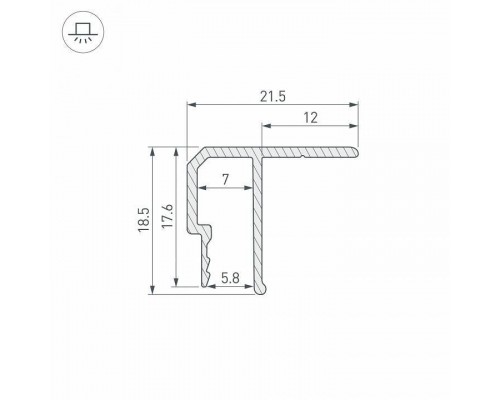 Профиль для установки натяжных потолков Arlight STRETCH 039484