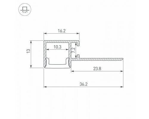 Профиль для контурной подсветки натяжного потолка Arlight ARH-FANTOM 040328