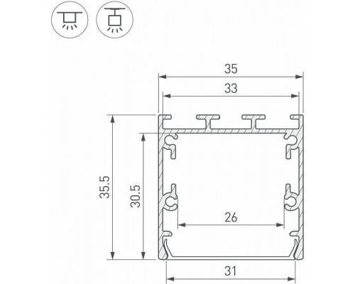 Профиль накладной Arlight SL-LINE 041827