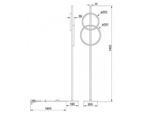 Торшер Arte Lamp Fluido A3913PN-24BK