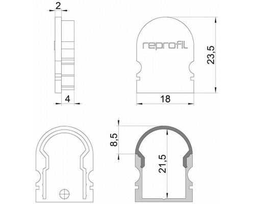 Набор из 10 заглушек для профиля Deko-Light R-AU-02-12 979530