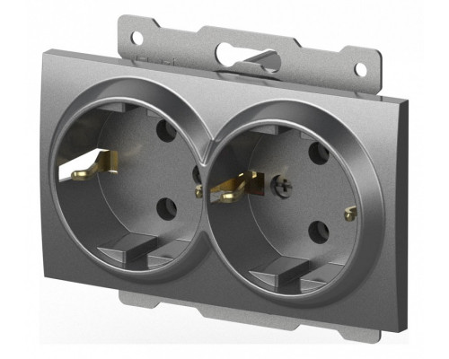 Розетка двойная с заземлением, без рамки Elbi Eleсtriс Zena Vega 609-011000-907