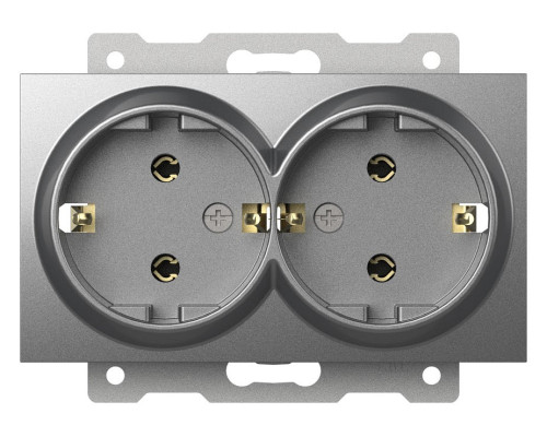Розетка двойная с заземлением, без рамки Elbi Eleсtriс Zena Vega 609-011000-907