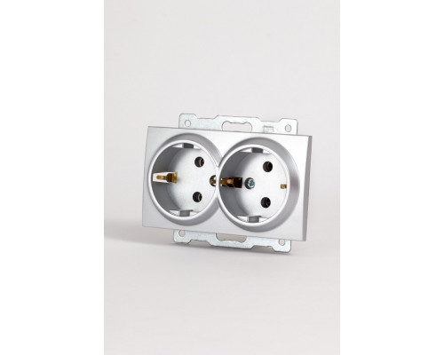 Розетка двойная с заземлением, без рамки Elbi Eleсtriс Zena Vega 609-011000-907