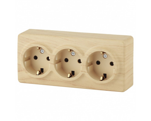 Розетка тройная с заземлением Эра Эра Эксперт 11-2208-11