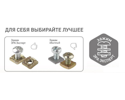 Розетка тройная с заземлением и со шторками Эра Эра Эксперт 11-2209-02