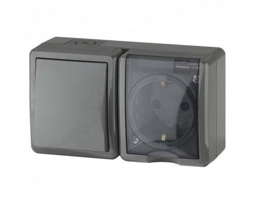 Блок с розеткой и выключателем Эра Эра Эксперт 11-7401-03