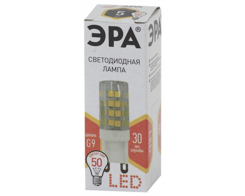 Лампа светодиодная Эра Стандарт LED JCD-5W-CER-827-G9