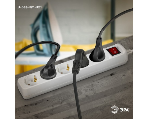 Удлинитель с выключателем Эра  U-5es-3m-3x1