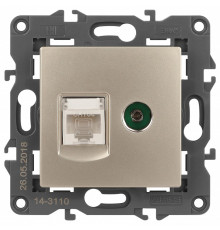 ТВ-розетка и розетка Ethernet RJ-45 без рамки Эра Эра Elegance 14-3110-04