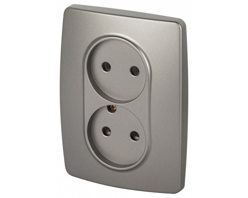 Розетка двойная без заземления Эра Эра 12 12-2107-16