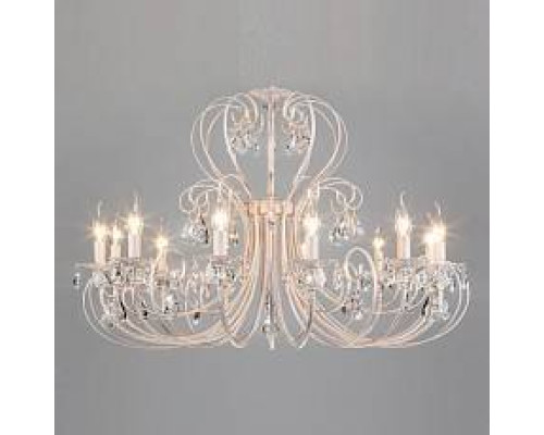 Подвесная люстра Eurosvet Alda 3305/12 белый с золотом/прозрачный хрусталь Strotskis
