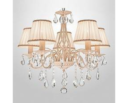 Подвесная люстра Eurosvet Amelia белый с золотом прозрачный хрусталь Strotskis 10054/5