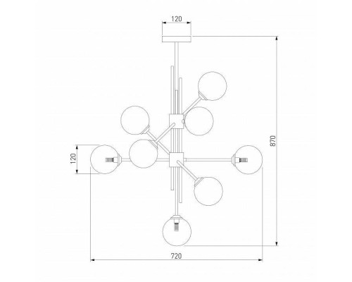 Люстра на штанге Eurosvet Volver 50383 латунь Smart